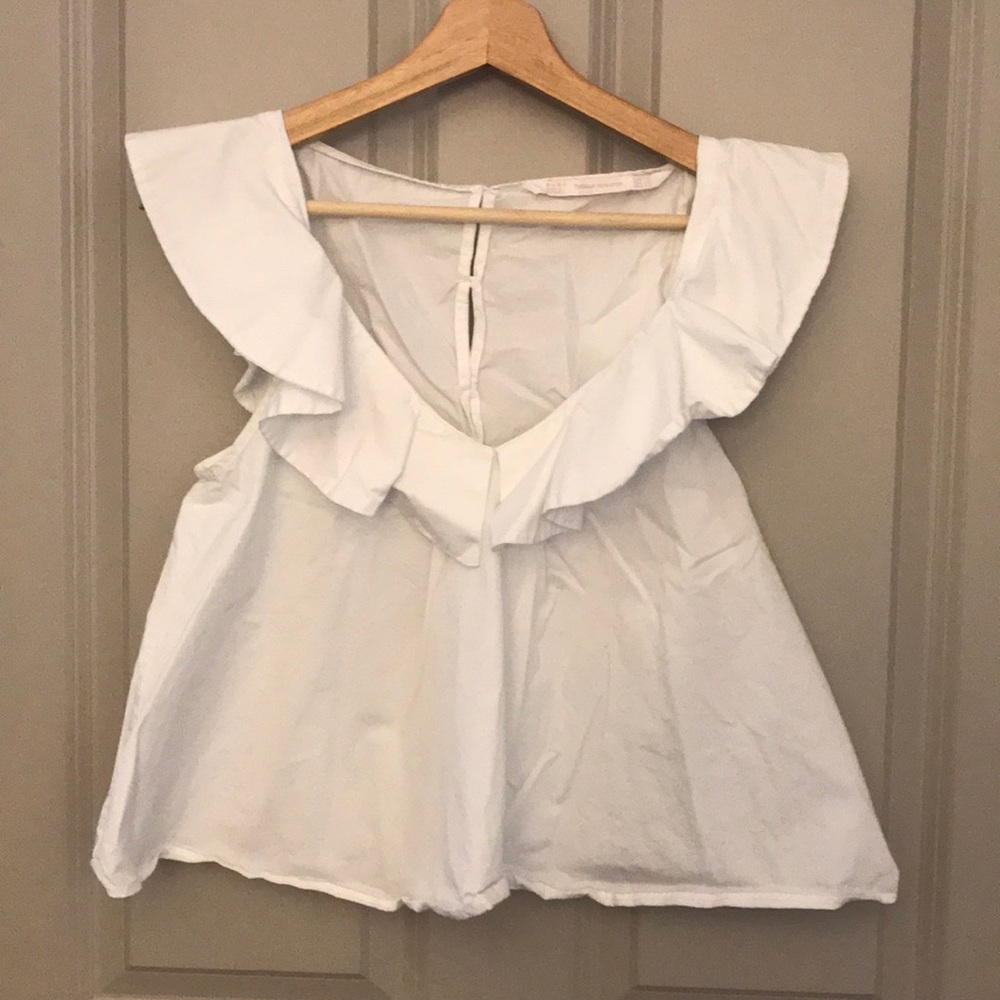 Zara White Sexy Blouse